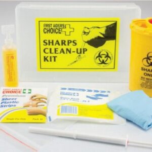 Sharps Clean Up Kit -Items required to dispose of needle